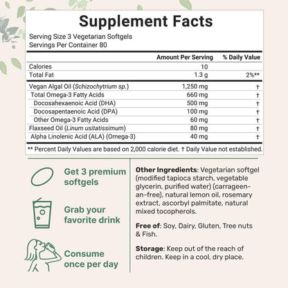 Vegan Omega 3 Algae Oil